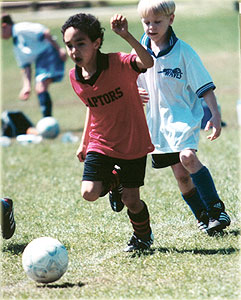 kids playing soccer
